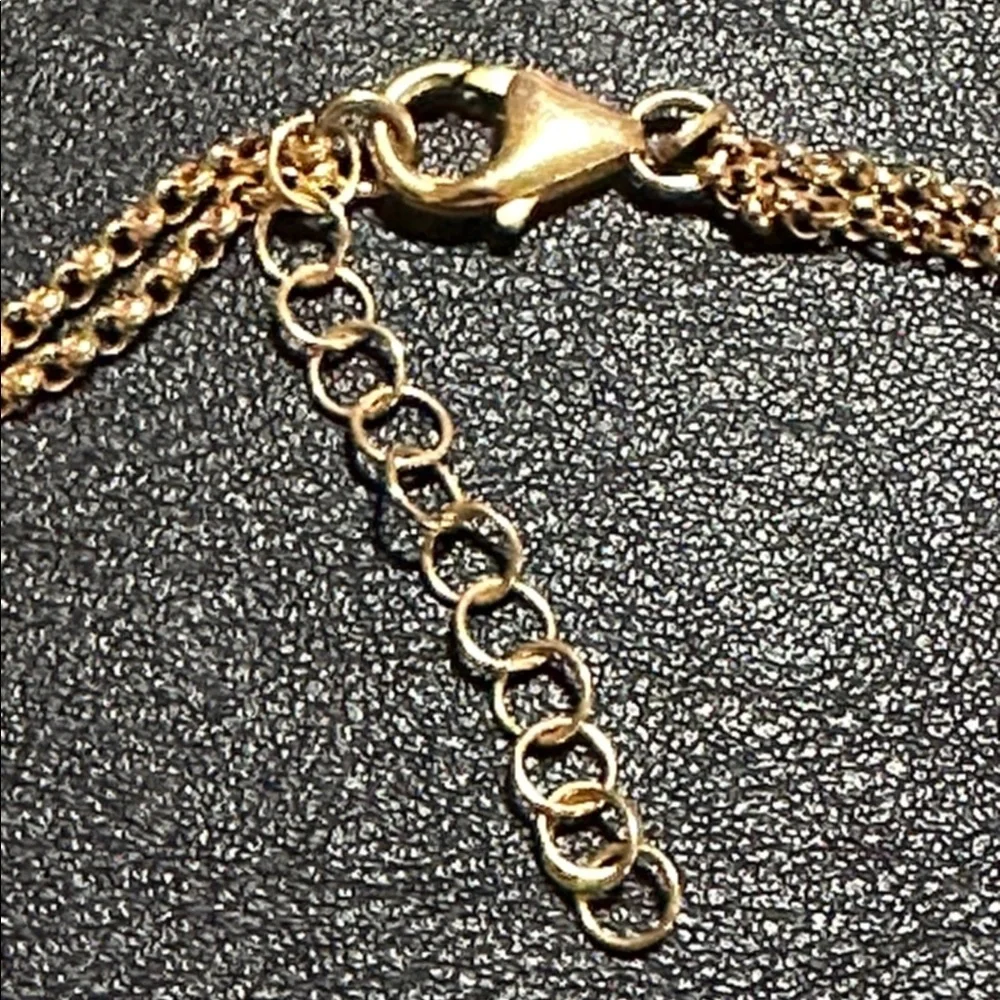 Bronze Milor Italy Black Cabochon & Faceted Gemstones Pendant Vintage Necklace